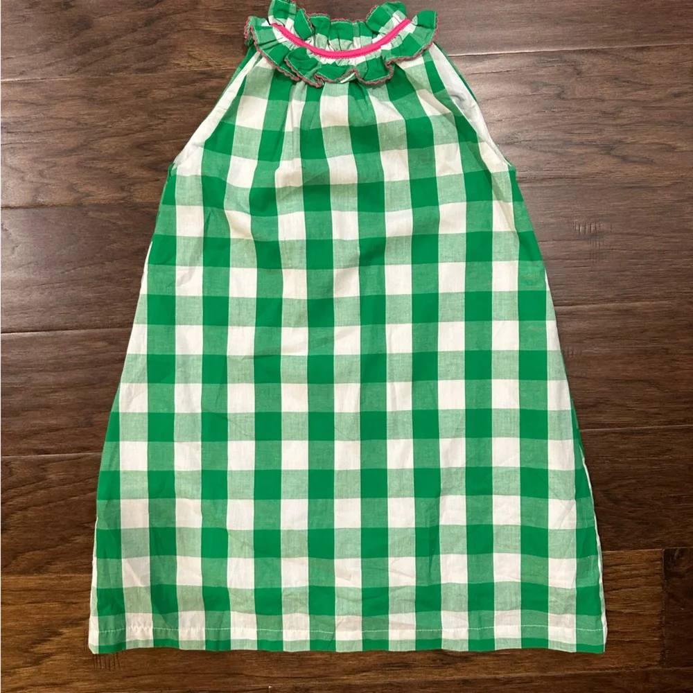 Girls The Oaks Apparel Green Gingham Print Knit Dress 6 - Picture 1 of 8